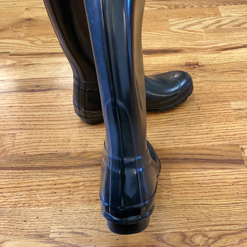 Hunter Original Black Adjustable Gloss Rain Boots - Picture 9 of 15